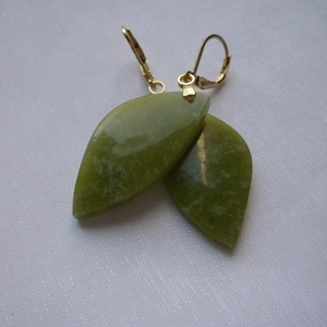 Zöld opál fülbevaló - ékszer - fülbevaló - lógó csepp fülbevaló - Meska.hu