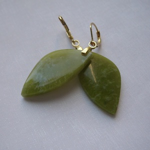 Zöld opál fülbevaló - Meska.hu