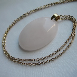 Rózsakvarc medálos nyaklánc, Ékszer, Nyaklánc, Medálos nyaklánc, Ékszerkészítés, MESKA