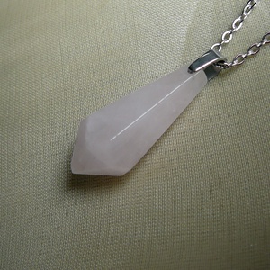 Rózsakvarc inga medálos nyaklánc, Ékszer, Nyaklánc, Medálos nyaklánc, Ékszerkészítés, MESKA