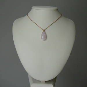 Rózsakvarc csepp medálos nyaklánc - ékszer - nyaklánc - medálos nyaklánc - Meska.hu