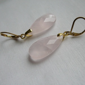 Rózsakvarc fülbevaló, Ékszer, Nyaklánc, Medálos nyaklánc, Ékszerkészítés, MESKA