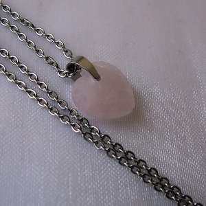 Rózsakvarc szív medálos nyaklánc - Meska.hu