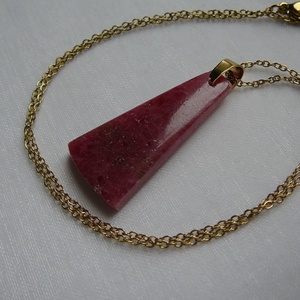 Rodonit medálos nyaklánc, Ékszer, Nyaklánc, Medálos nyaklánc, Fémmegmunkálás, Ékszerkészítés, MESKA