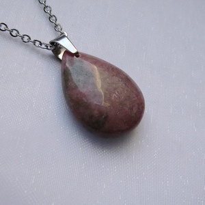 Rodonit medálos nyaklánc, Ékszer, Nyaklánc, Medálos nyaklánc, Fémmegmunkálás, Ékszerkészítés, MESKA