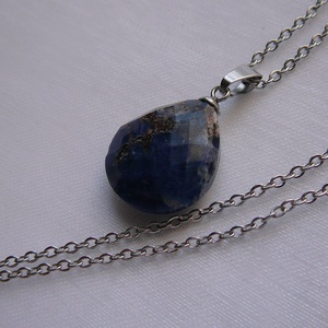 Szodalit medálos nyaklánc, Ékszer, Nyaklánc, Medálos nyaklánc, Ékszerkészítés, MESKA