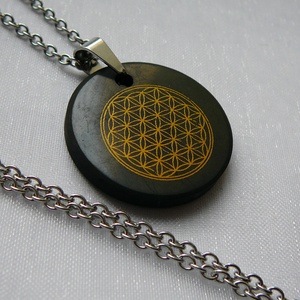 Sungit medálos nyaklánc - Az élet virága, Ékszer, Nyaklánc, Medálos nyaklánc, Ékszerkészítés, MESKA