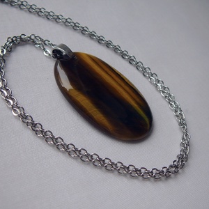 Tigrisszem medálos nyaklánc, Ékszer, Nyaklánc, Medálos nyaklánc, Ékszerkészítés, MESKA