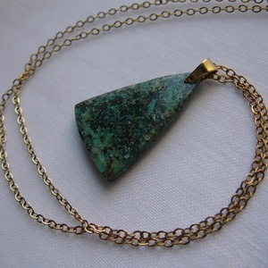 Zöld türkiz medál - ékszer - nyaklánc - medálos nyaklánc - Meska.hu