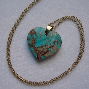 Üledéki jáspis szív medálos nyaklánc - ékszer - nyaklánc - medálos nyaklánc - Meska.hu