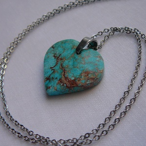 Üledéki jáspis szív medálos nyaklánc, Ékszer, Nyaklánc, Medálos nyaklánc, Ékszerkészítés, MESKA
