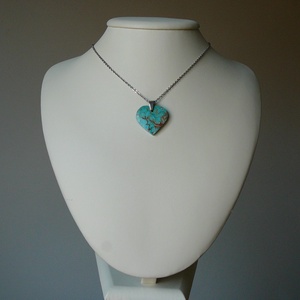 Üledéki jáspis szív medálos nyaklánc - ékszer - nyaklánc - medálos nyaklánc - Meska.hu