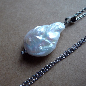 Folyami gyöngy medálos nyaklánc, Ékszer, Nyaklánc, Medálos nyaklánc, Ékszerkészítés, MESKA