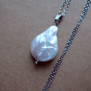 Folyami gyöngy medálos nyaklánc - ékszer - nyaklánc - medálos nyaklánc - Meska.hu