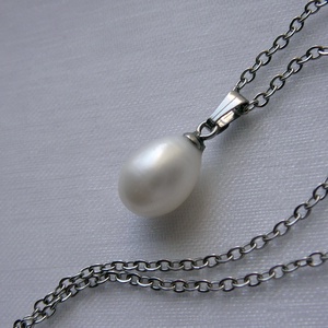 Folyami gyöngy medálos nyaklánc, Ékszer, Nyaklánc, Medálos nyaklánc, Ékszerkészítés, MESKA