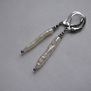 Folyami gyöngy fülbevaló - ékszer - fülbevaló - lógó fülbevaló - Meska.hu