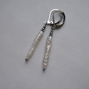 Folyami gyöngy fülbevaló - ékszer - fülbevaló - lógó fülbevaló - Meska.hu