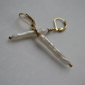 Folyami gyöngy fülbevaló - ékszer - fülbevaló - lógó fülbevaló - Meska.hu