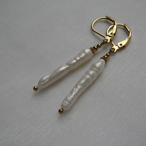 Folyami gyöngy fülbevaló - ékszer - fülbevaló - lógó fülbevaló - Meska.hu