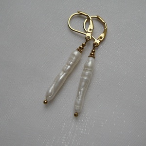 Folyami gyöngy fülbevaló - ékszer - fülbevaló - lógó fülbevaló - Meska.hu