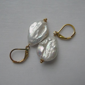 Folyami gyöngy fülbevaló - ékszer - fülbevaló - lógó fülbevaló - Meska.hu