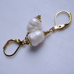 Folyami gyöngy fülbevaló - Meska.hu