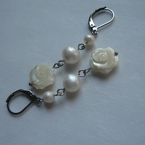 Folyami gyöngy fülbevaló - Meska.hu