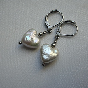 Folyami gyöngy fülbevaló - ékszer - fülbevaló - lógó fülbevaló - Meska.hu