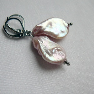 Folyami gyöngy fülbevaló - Meska.hu