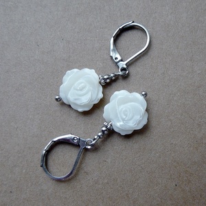 Gyöngyház virág fülbevaló - ékszer - fülbevaló - lógó fülbevaló - Meska.hu