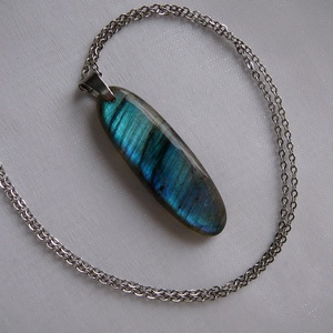 Labradorit medálos nyaklánc - ékszer - nyaklánc - medál - Meska.hu