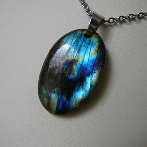Labradorit medálos nyaklánc, Ékszer, Nyaklánc, Medál, Ékszerkészítés, Fémmegmunkálás, MESKA