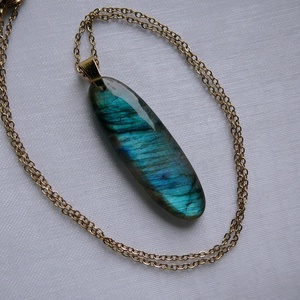 Labradorit medálos nyaklánc - ékszer - nyaklánc - medál - Meska.hu