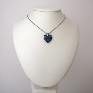 Labradorit szív medálos nyaklánc - ékszer - nyaklánc - medál - Meska.hu