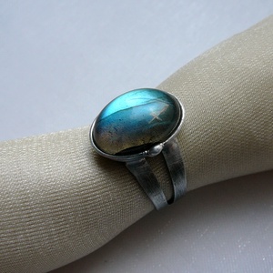 Labradorit gyűrű, Ékszer, Gyűrű, Szoliter gyűrű, Ékszerkészítés, Fémmegmunkálás, MESKA