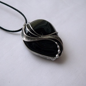 Fekete turmalin medál - ékszer - nyaklánc - medálos nyaklánc - Meska.hu
