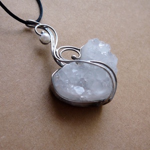 Hegyikristály geóda szív medál - Meska.hu