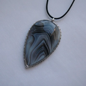 Botswana achát csepp medál - ékszer - nyaklánc - medálos nyaklánc - Meska.hu