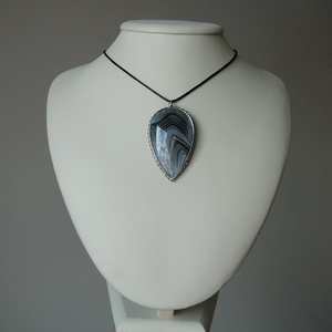 Botswana achát csepp medál - ékszer - nyaklánc - medálos nyaklánc - Meska.hu