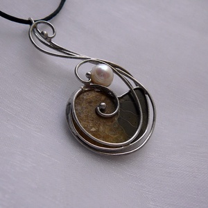 Ammonitesz medál, Ékszer, Nyaklánc, Medálos nyaklánc, Ékszerkészítés, Fémmegmunkálás, MESKA