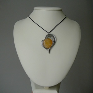 Kalcit szív medál - ékszer - nyaklánc - medálos nyaklánc - Meska.hu