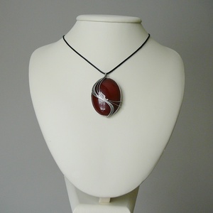 Karneol szív medál - ékszer - nyaklánc - medálos nyaklánc - Meska.hu