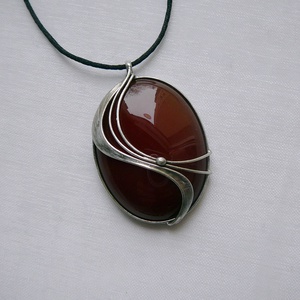 Karneol szív medál - ékszer - nyaklánc - medálos nyaklánc - Meska.hu