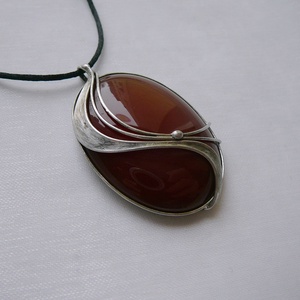 Karneol szív medál - ékszer - nyaklánc - medálos nyaklánc - Meska.hu