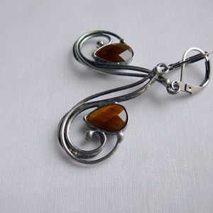 Tigrisszem fülbevaló - ékszer - fülbevaló - lógós kerek fülbevaló - Meska.hu