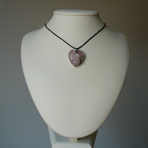 Rózsakvarc szív medál - ékszer - nyaklánc - medálos nyaklánc - Meska.hu