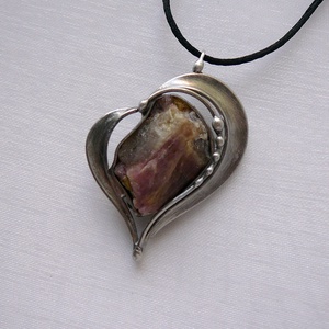 Rubellit szív medál - ékszer - nyaklánc - medálos nyaklánc - Meska.hu