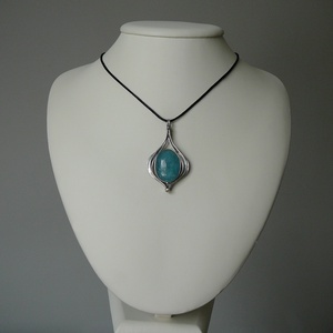 Akvamarin medál - ékszer - nyaklánc - medálos nyaklánc - Meska.hu