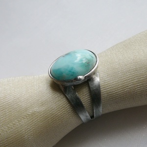 Larimár gyűrű, Ékszer, Gyűrű, Szoliter gyűrű, Fémmegmunkálás, Ékszerkészítés, MESKA