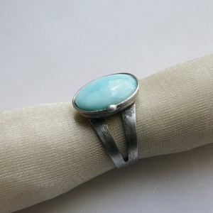 Larimár gyűrű, Ékszer, Gyűrű, Szoliter gyűrű, Fémmegmunkálás, Ékszerkészítés, MESKA